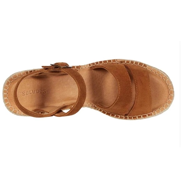 SOLUDOS • Walnut Como Platform Wedge Sandals Includes Box - Picture 4 of 12